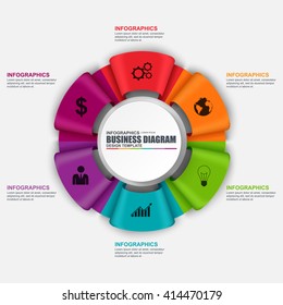Infographic ribbon circular diagram vector design template. Can be used for workflow, startup, business success, chart, infographic banner, teamwork, infographic elements, information infographics.