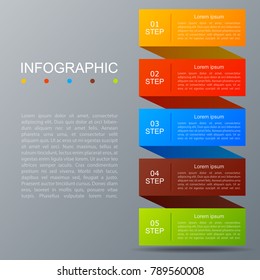 Infographic ribbon modern with five options