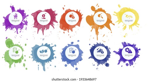 Infographic Risk Management template. Icons in different colors. Include Market Trend, Risk Investment, Capital, Identification and others.