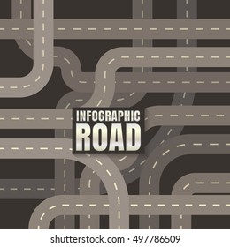 infographic road design vector on black background