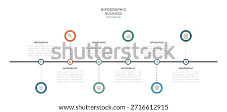 Infographic roadmap design template. Business Timeline of 6 Important Business Events annual business presentation