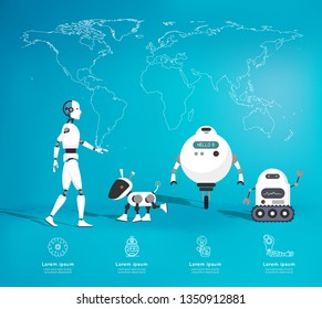 Infographic Robot Of Artificial Intelligence Concept