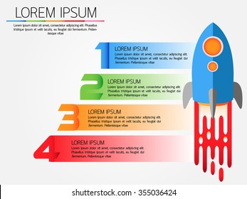 Infographic, rocket, Eps10, vector illustration.