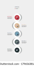 Infographic row circle design sections can be used for dividing data, explaining workflows, analyzing.vector illustration.