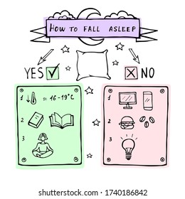 Infographic. Rules for healthy sleep. 