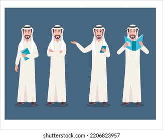 Infographic of a Saudi Arabian Gulf man