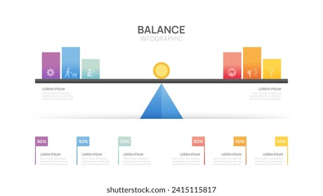 Infographic Scale diagram template for business. balance concept, presentation vector infographics.