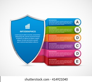 Infographic With Security Shield.