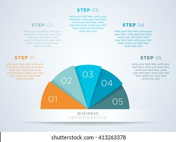 Infographic Semi Circle With Numbered Steps 1 To 5