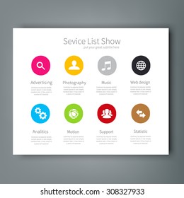 Infographic service list  Template , Infographic Element , Business infographic , Layout design , Modern Style , Vector design illustration. For your next project.