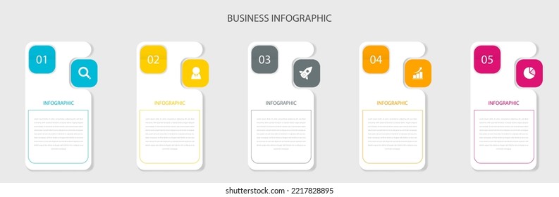 conjunto de infografía de 5 opciones de diseño vector de plantilla.