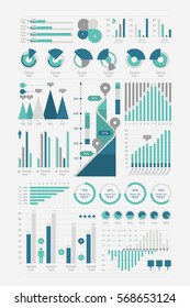 Infographic set blue, vector background