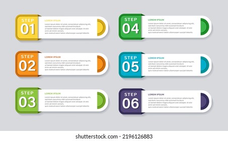 infographic set collection with 6 different colors