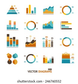 Infographic set elements, Graph and Charts, Diagrams. 