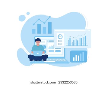 Infographic set icon trending concept flat illustration