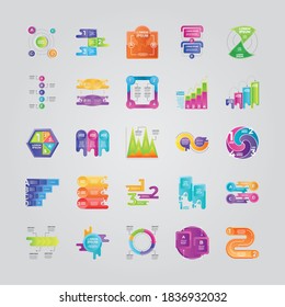 infographic set icons options, steps, strategy, planning business template vector illustration