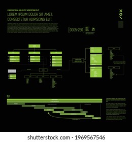 infographic set, kit, for your UI and UX design presentation, flow chart, project plan, project steps, team structure, platform architecture, and methodology 