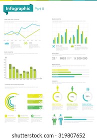 Infographic set. Part 2. Information Graphics and charts