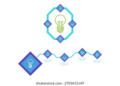 Conjunto de infografías que presentan colecciones gráficas que muestran conceptos innovadores para aumentar la productividad