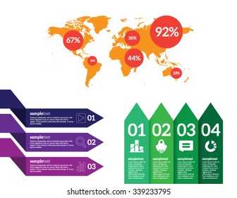 Infographic set Vector illustration. can be used for workflow layout, banner, diagram, number options, step up options, web design.
