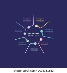 Infografik. Sieben Stellen.Vektorgrafik. EPS10. 
