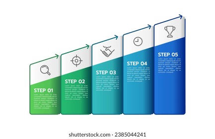 Infographic showing the 5 steps of growth. Vector illustration.