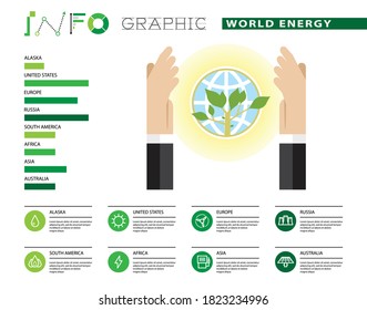 Infographic Shows Lower Energy Consumption, Vector Illustration In Flat Style