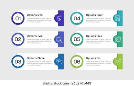 Infographic sign with number 6 options or steps. Banner, Brochure, Poster and Plan. Vector illustration.