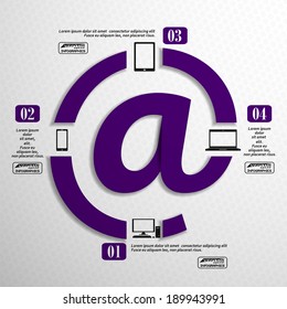Infographic at sign vector conception