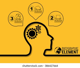 INFOGRAPHIC SIMPLE TEMPLATE WITH STEPS PARTS OPTIONS ELEMENTS HEAD
