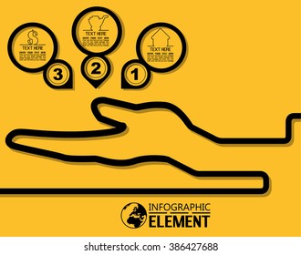 INFOGRAPHIC SIMPLE TEMPLATE WITH STEPS PARTS OPTIONS ELEMENTS HAND