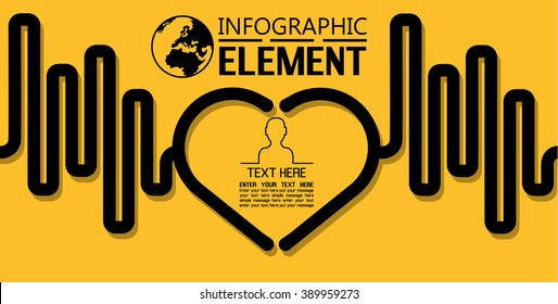 INFOGRAPHIC SIMPLE TEMPLATE WITH STEPS PARTS OPTIONS WITH HEART
