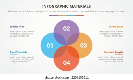 infographic slide presentation template with modern flat style color with circle shape and number