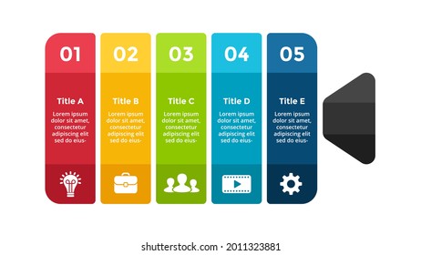 Infographic slide template. Making a movie icon. Digital media presentation. Film production technology. Play video logo.