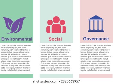 diapositiva informativa para la web e impresión de ESG 3 parte ambiental, social, gobernabilidad