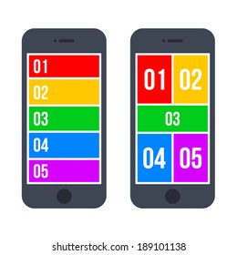 Infographic Smartphone Concept in Flat Style. Vector