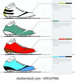 An infographic for soccer studs in plenty colors and styles