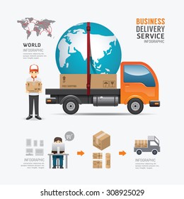 Infographic Social Business delivery service template design . concept vector illustration