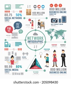 Infographic social network template design . concept vector illustration