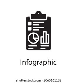 ilustración de diseño de iconos sólidos de infografía. Símbolo de análisis web sobre archivo EPS 10 de fondo blanco