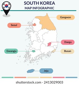Infographic of South Korea map. Map infographic