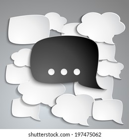 Infographic speech bubbles on the grey background
