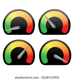 Infographic with speedometer set. Vector illustration.