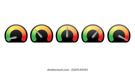 Infografía con juego de velocímetro. Ilustración vectorial.