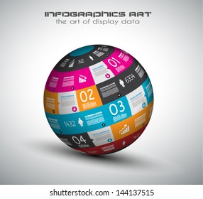 Infographic Spehre template . Ideal to display information, ranking and statistics with orginal and modern style.