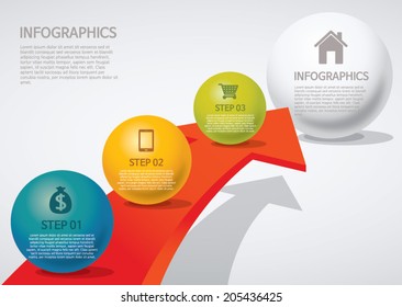  info-graphic - sphere style - arrow