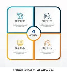 Infographic square design element. Business concept with 4 steps and business icons for present with four options.