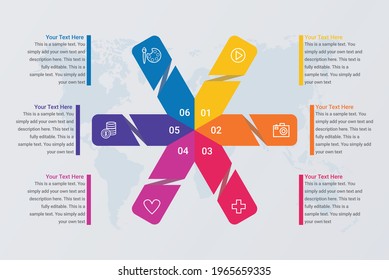 Infographic square frame 6 elements on white vector image