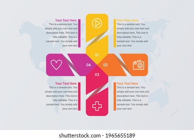 Infographic square frame four elements on white vector image