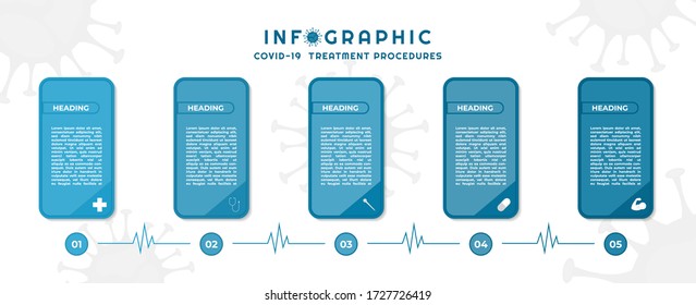 Infographic square label design space for text for medical coronavirus concept. vector illustration.